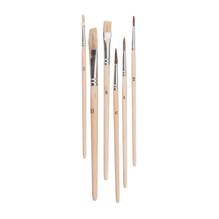 School Brush 6 Pc Brush Pack